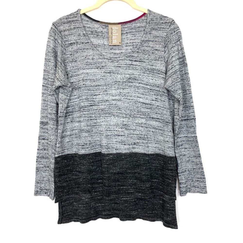 Dolan Grey Two-Tone Long Sleeve Top